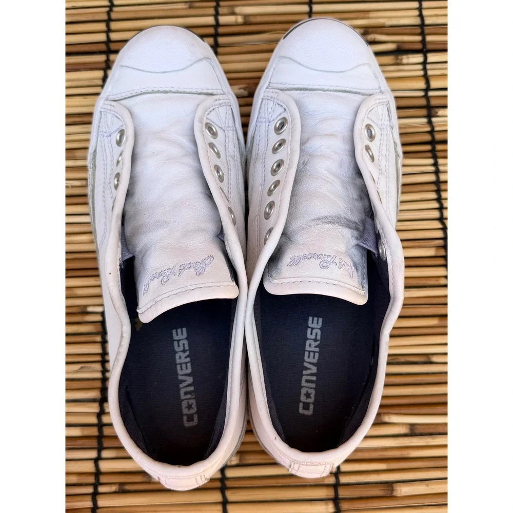 Converse Jack Purcell CP Leather White Low Top Sneakers Mens 6.5 Womens 8.5 - Picture 5 of 8